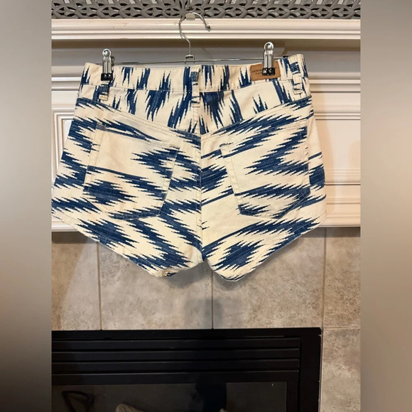Denim & Supply Ralph Lauren Women's Southwestern Aztec Shorts BlueWhite Size 28 - Picture 2 of 11